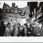 Gay Liberation Front marches on Times Square, 1970. Photo by Diana Davies.<br/>